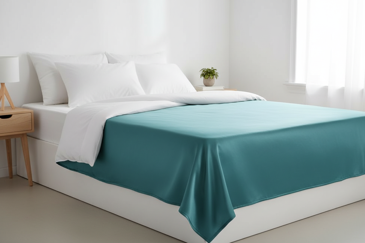 Solid Fitted Sheet - Blue Green Teal
