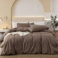 Brown Washed Cotton Duvet Set