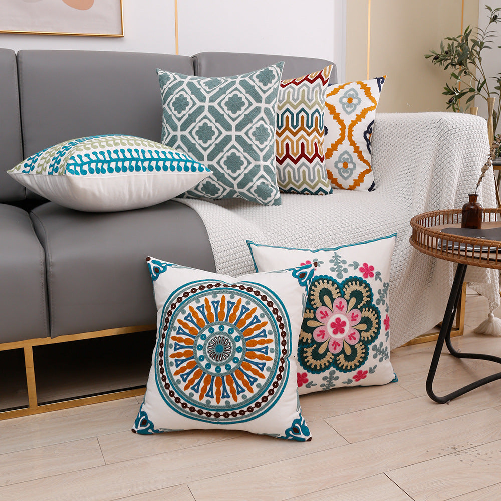 Embroidered Pillow Cover