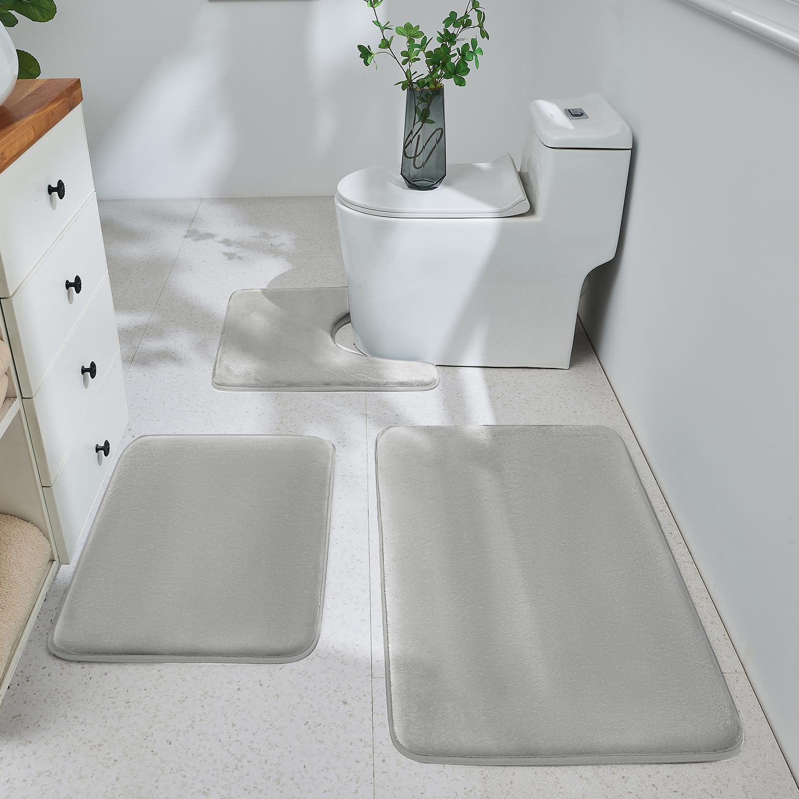 Velvet Bath Rug Set