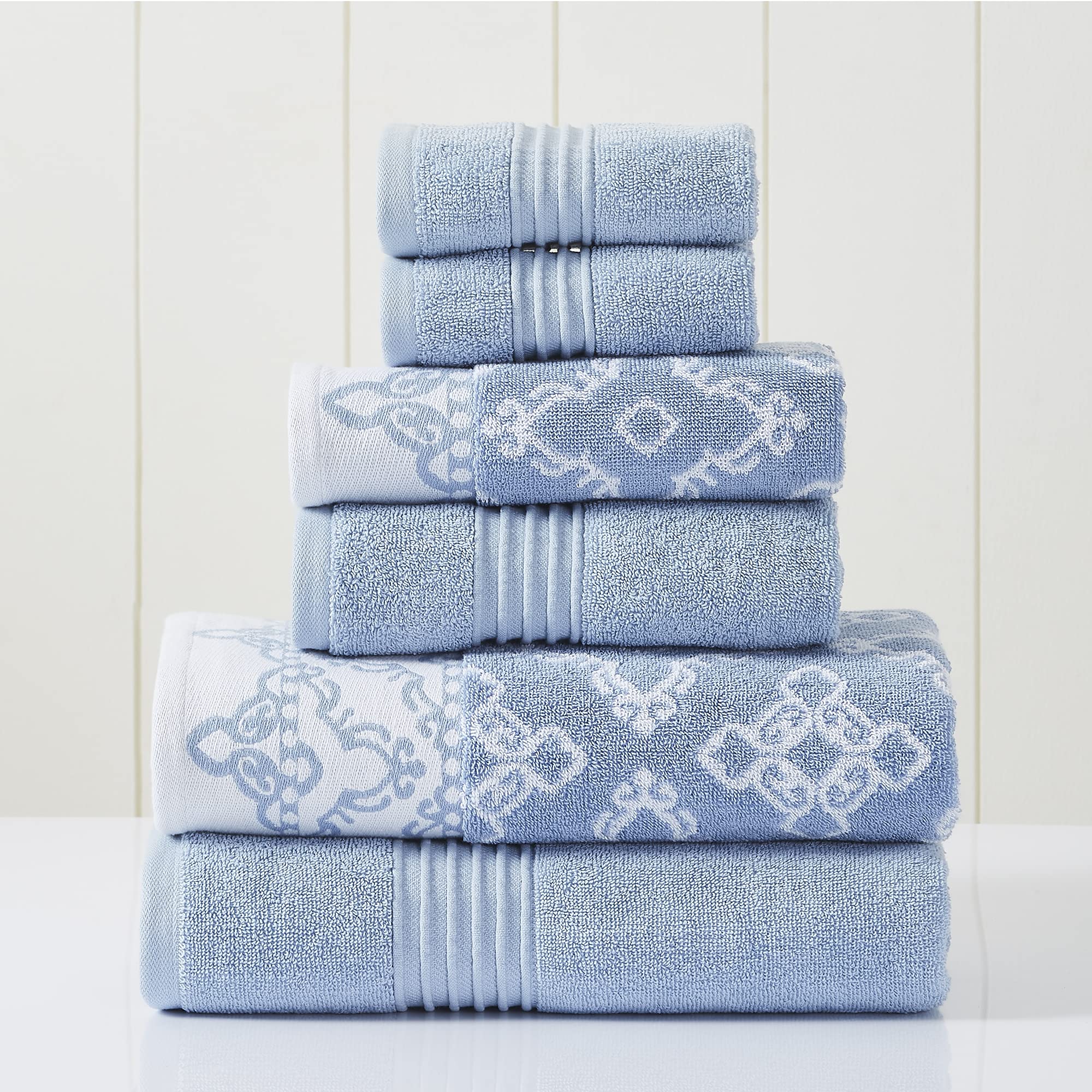 Blue Jacquard Towel Set