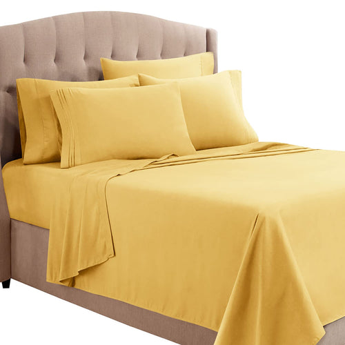 5-Piece Hotel Luxury Sheet Set | Silky Brushed Microfiber | Mellow Yellow