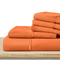 Pumpkin Orange Queen Sheet Set
