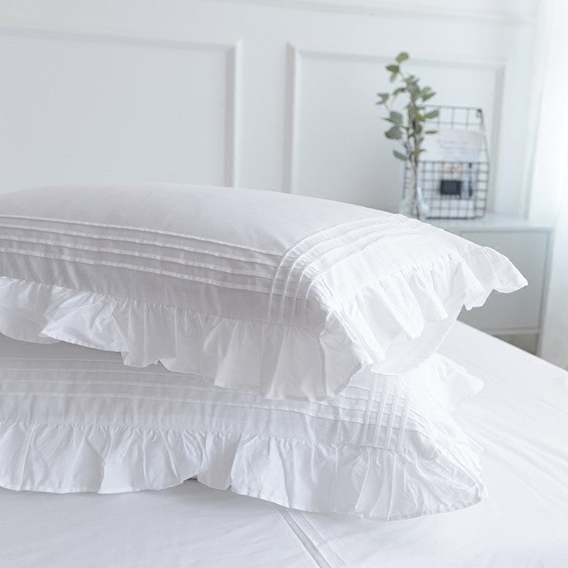 Korean Style Pure White Cotton Bed Sheet - Wholesale