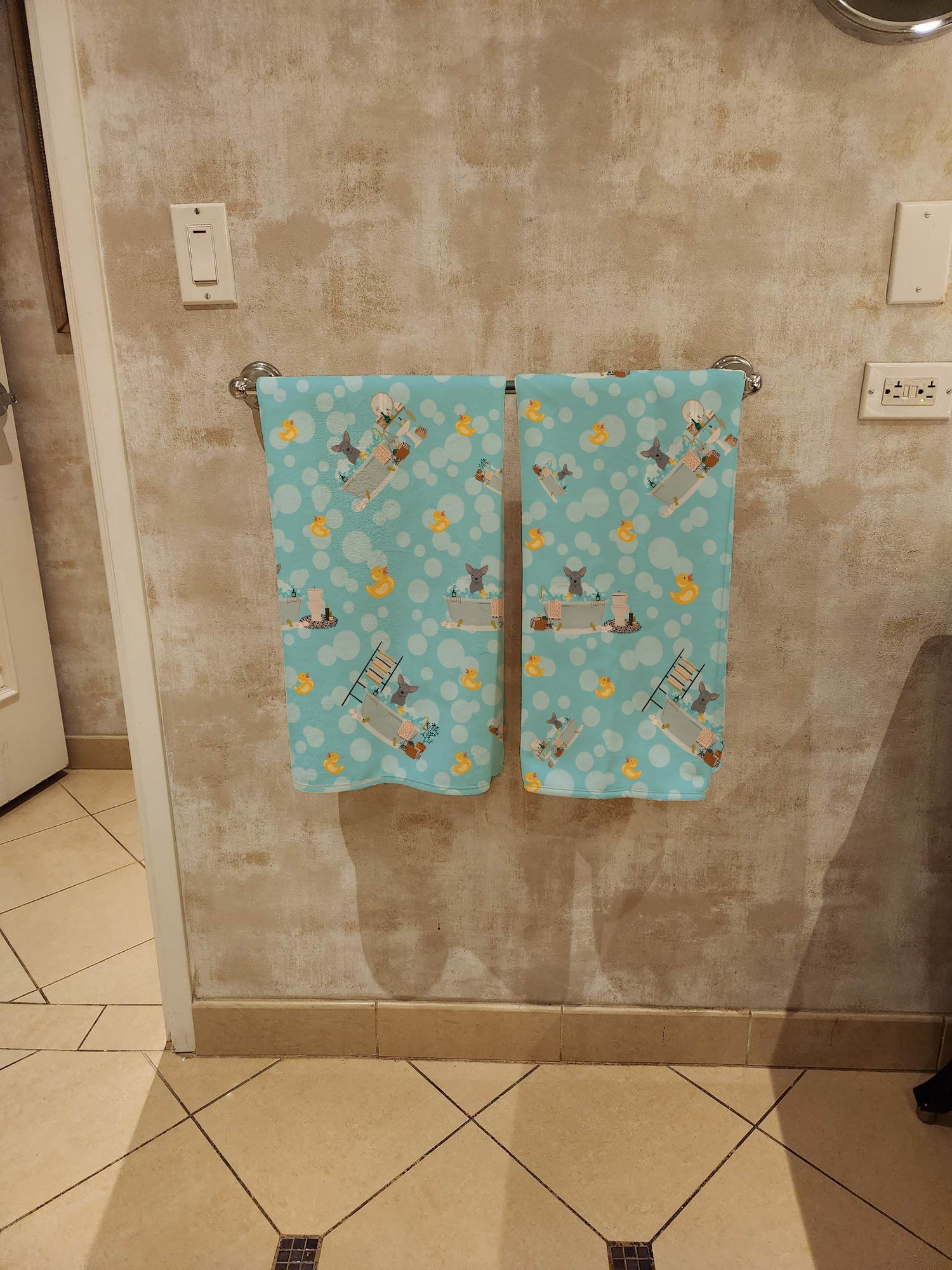 Blue Chihuahua Bath Towel Large