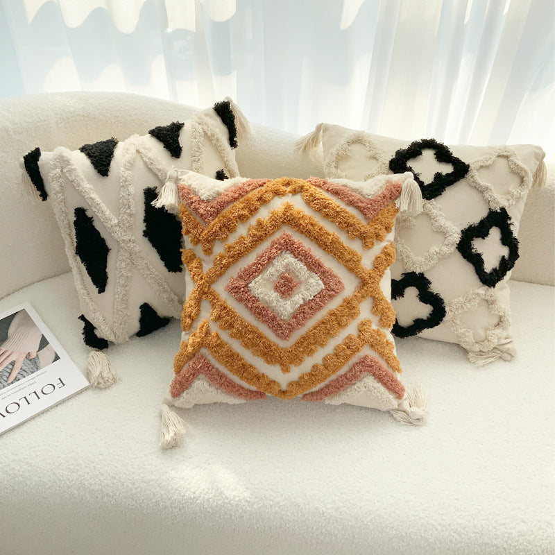 Boho Tufted Pillow Cover