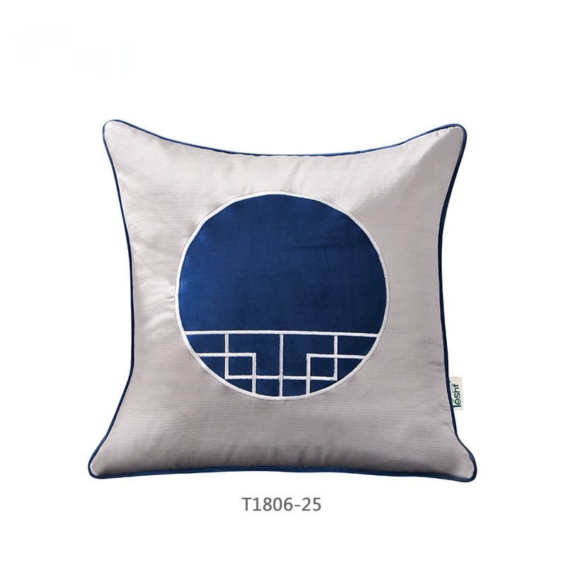 Blue Ink Painting Pillow Cover