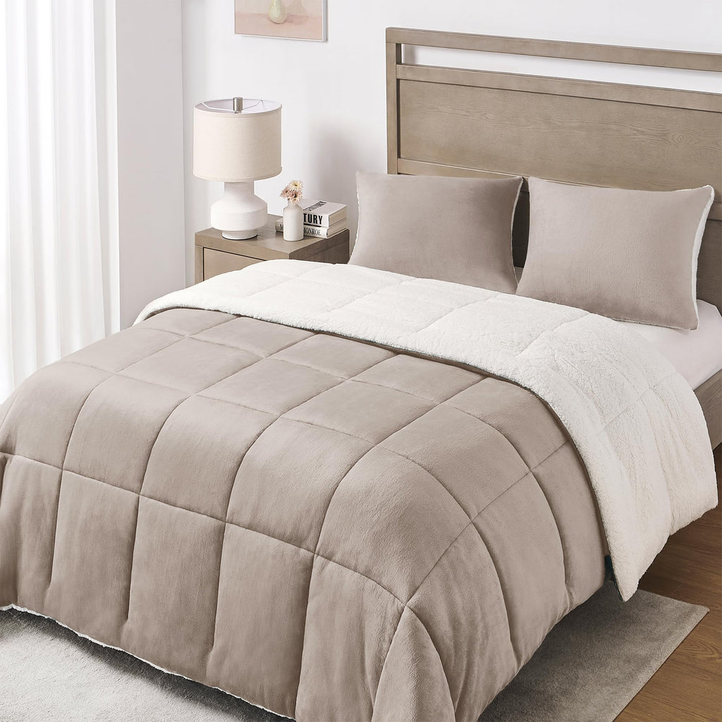 Sherpa Queen Comforter Set