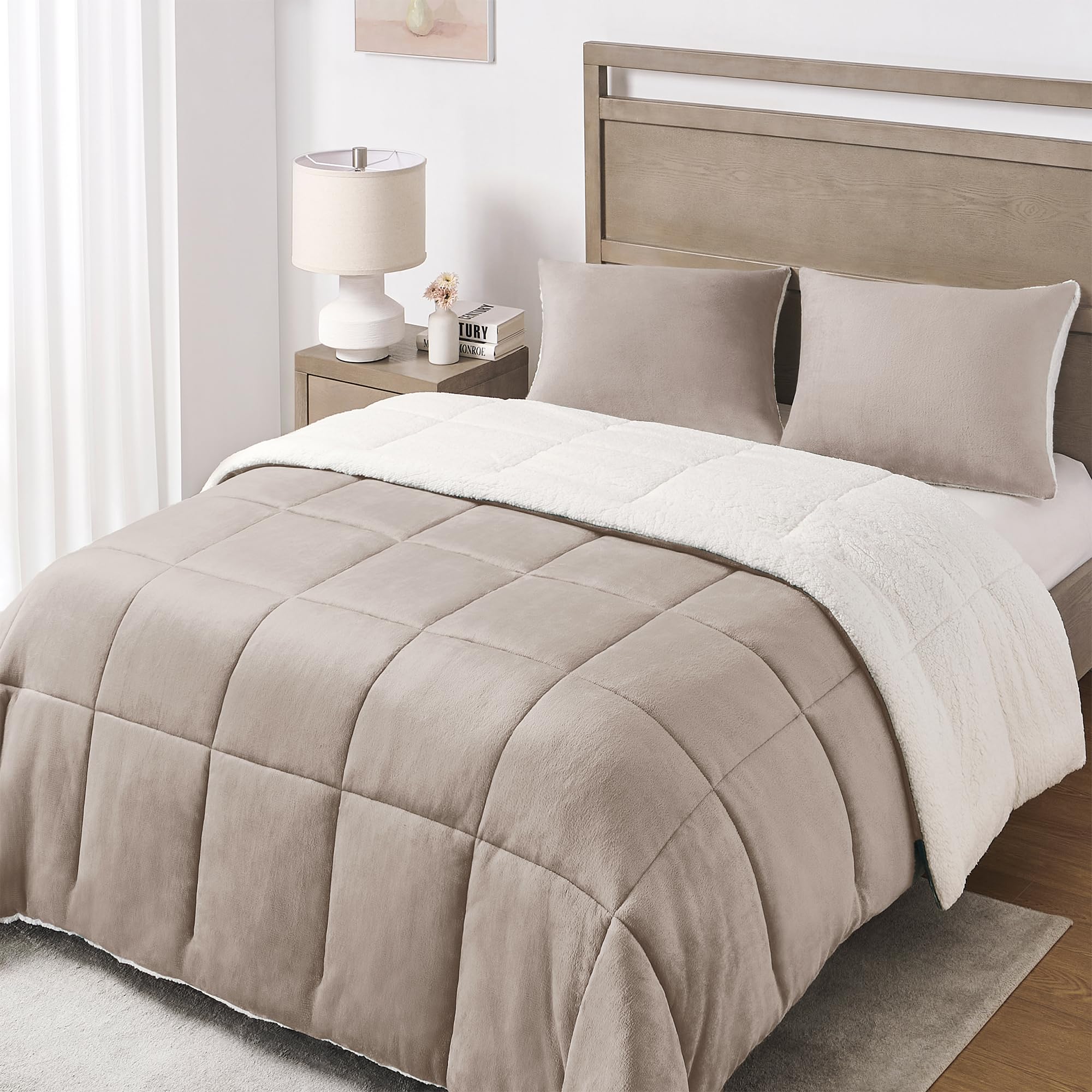 Sherpa Queen Comforter Set