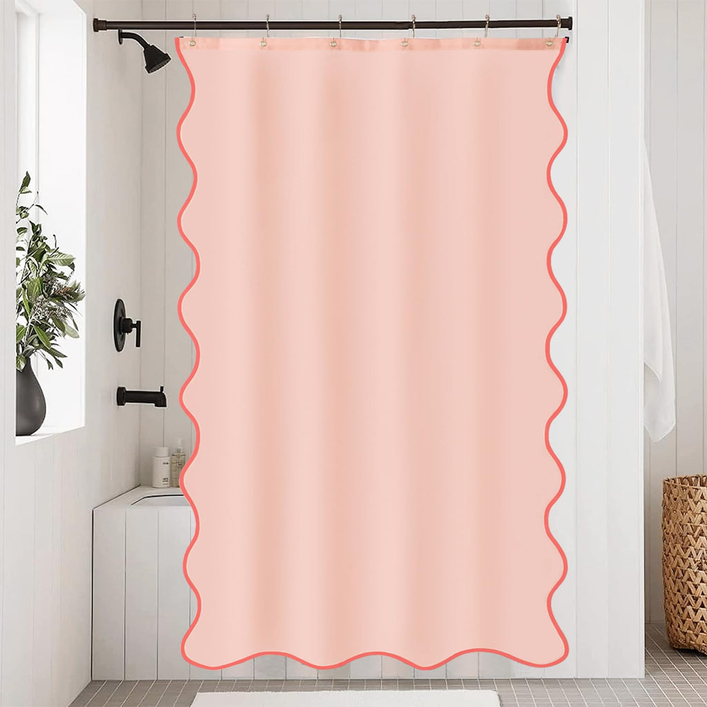 Scalloped Pink Shower Curtain
