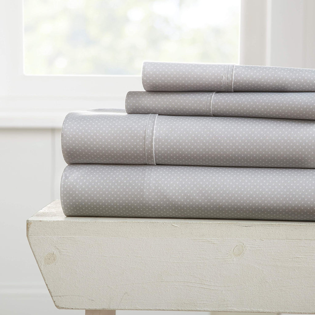Heart Print King Sheet Set