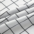 White Grid Duvet Cover Set