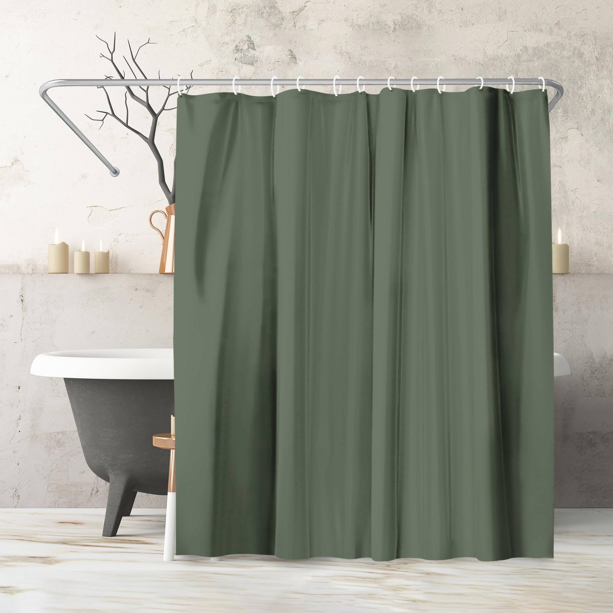 Solid Green Shower Curtain