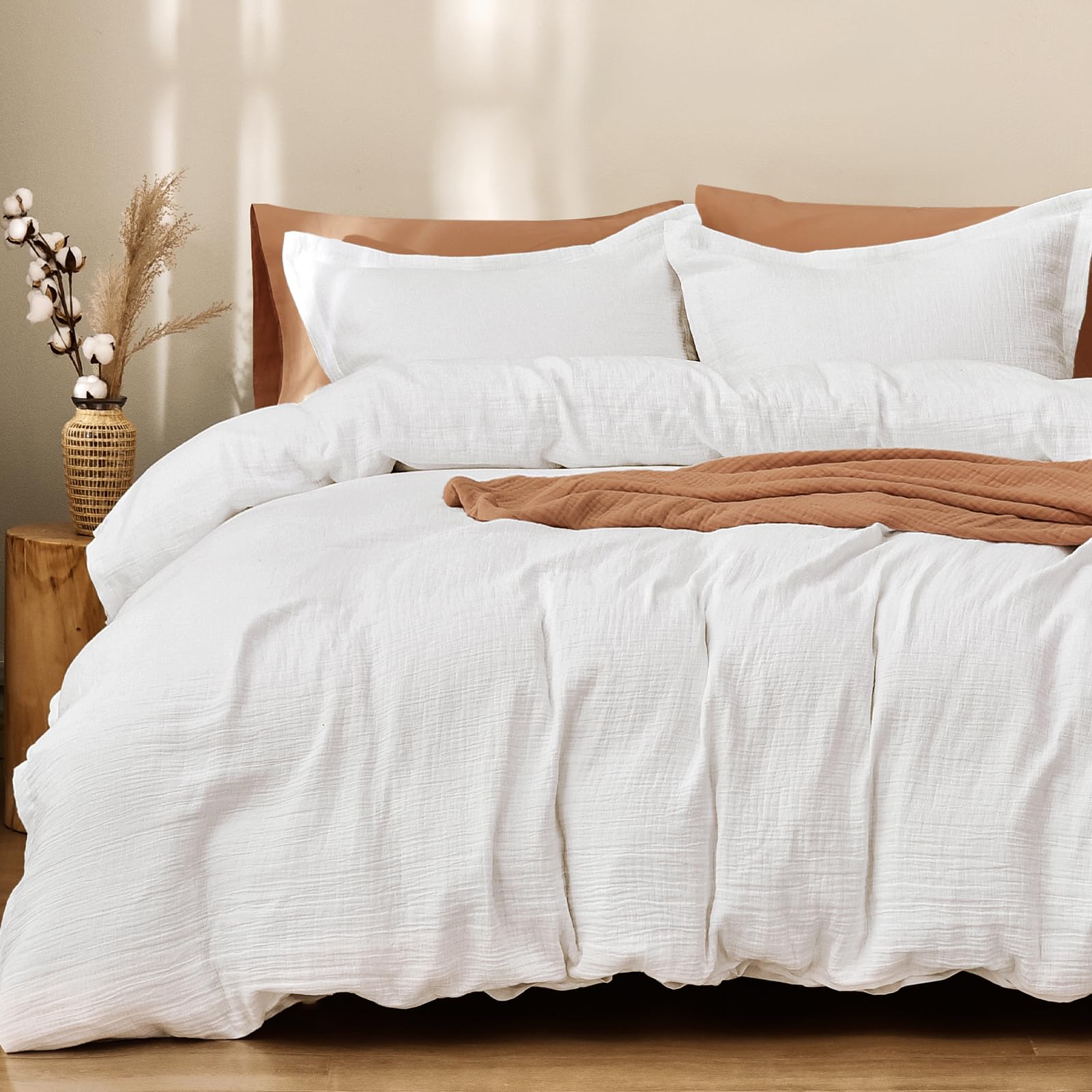 White Muslin Duvet Cover Set