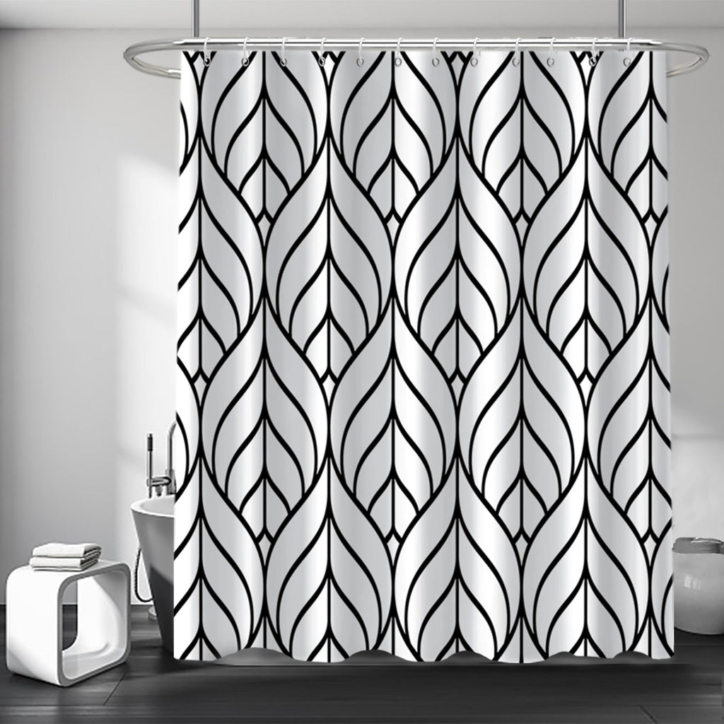 Black Striped Shower Curtain