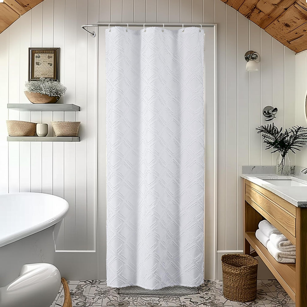 White Stall Shower Curtain