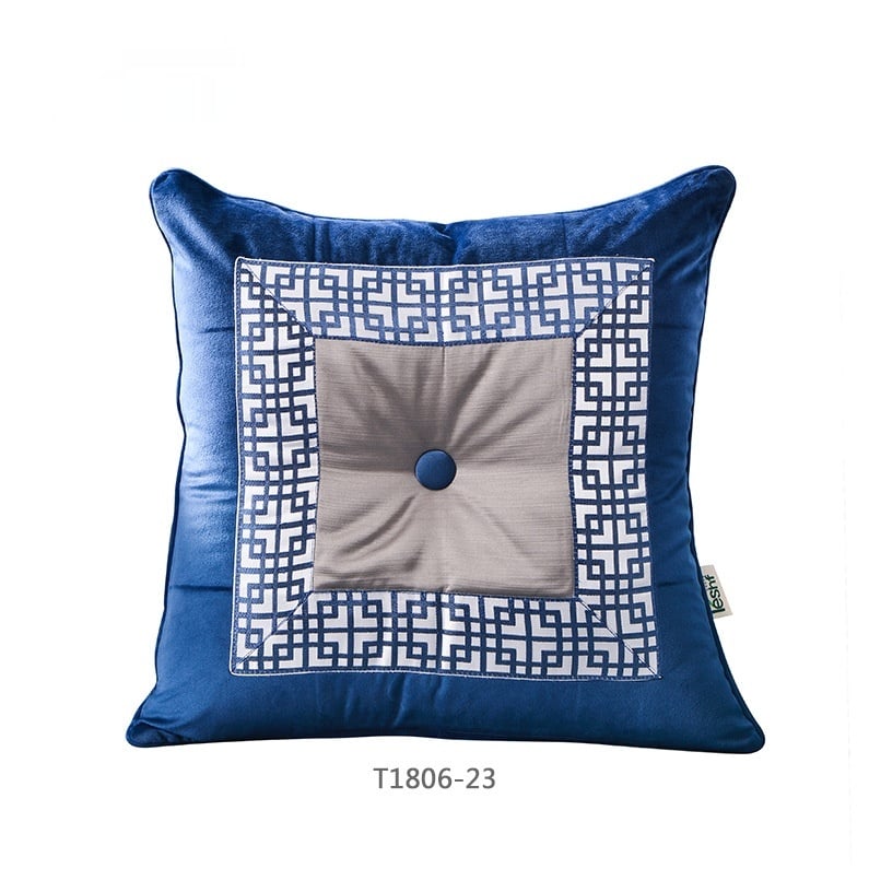 Blue Ink Painting Pillow Cover