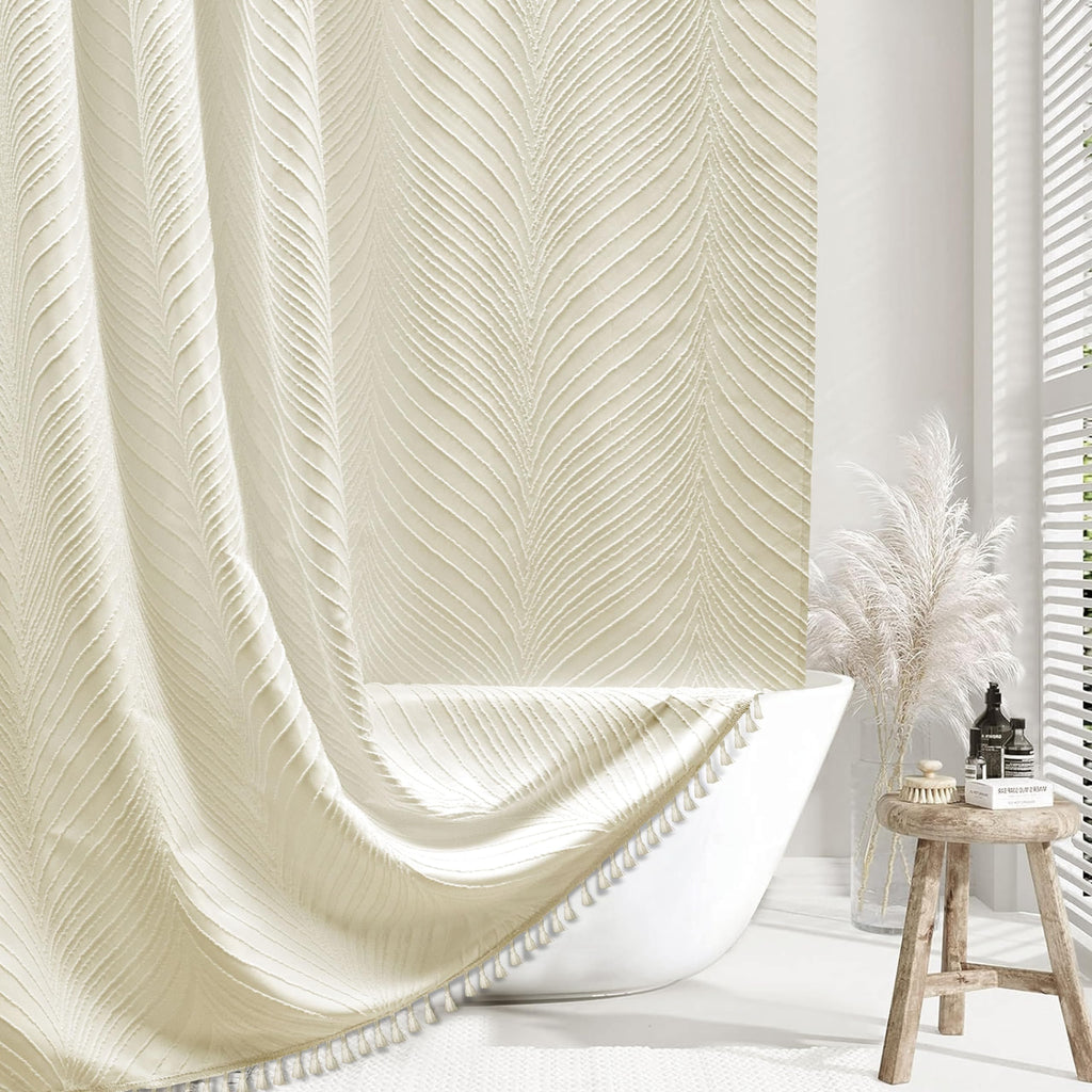 Tufted Boho Shower Curtain