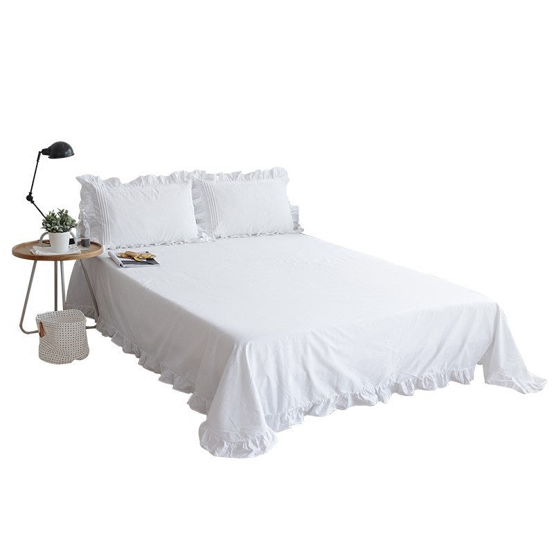 Korean Style Pure White Cotton Bed Sheet - Wholesale