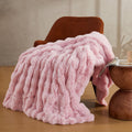 Pink Faux Fur Throw Blanket