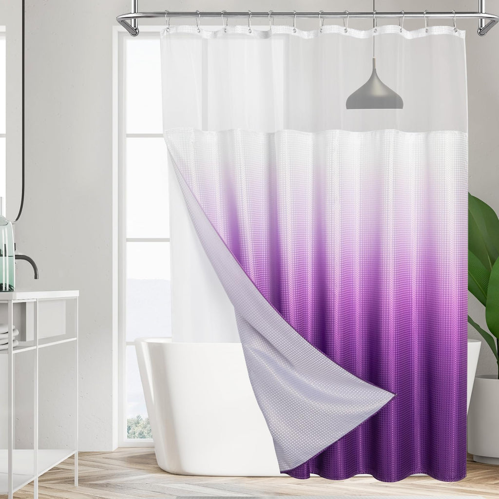 Purple Waffle Shower Curtain