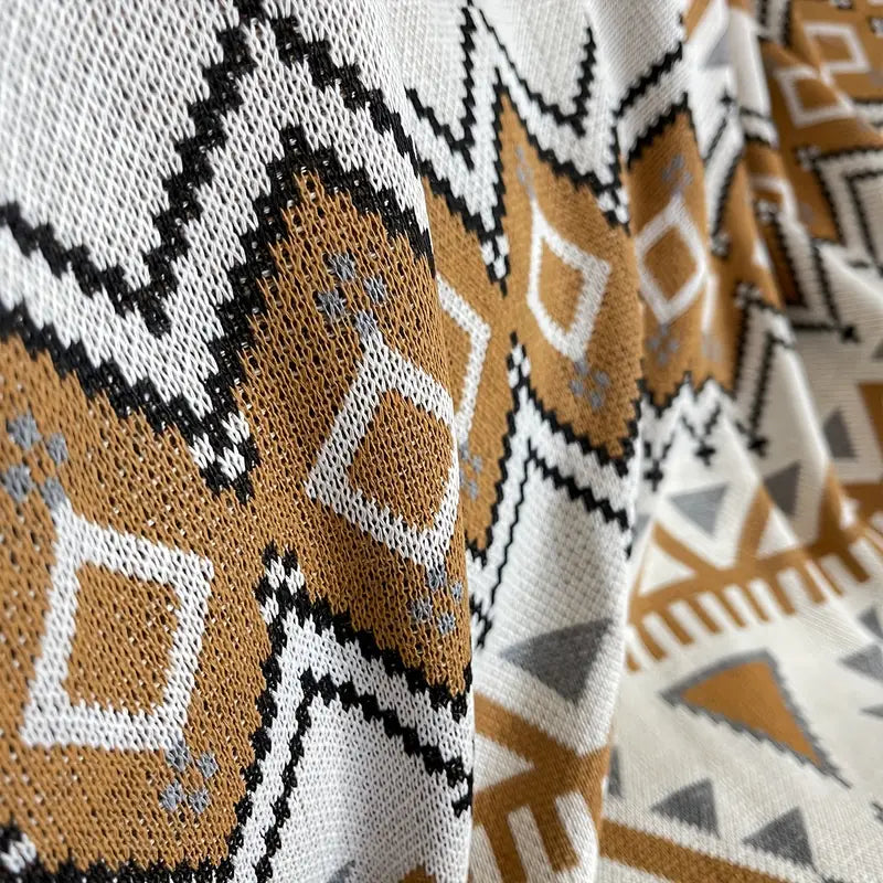 Boho Jacquard Tassel Throw