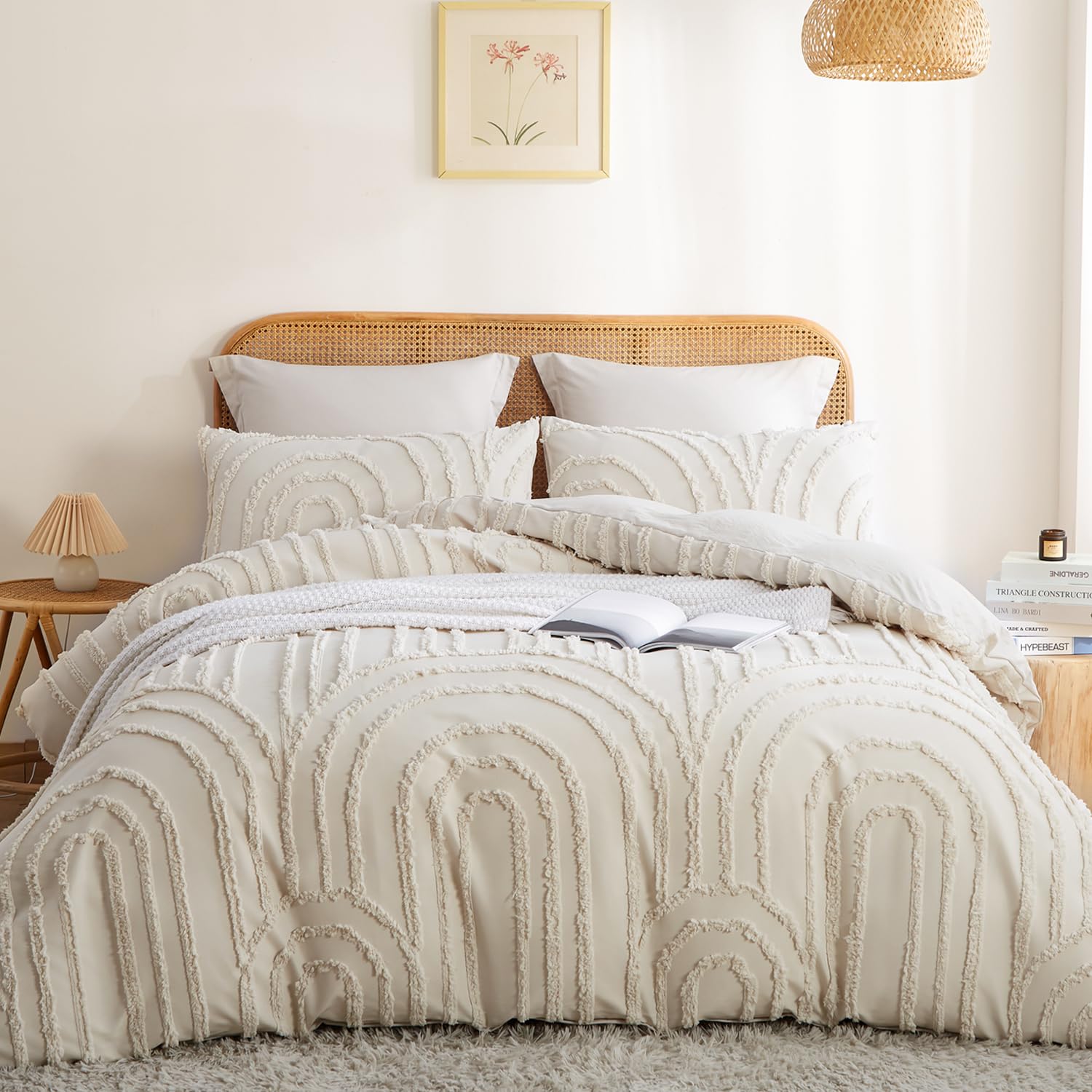 Boho Tufted Full Duvet Cover Set