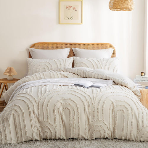 Boho Tufted Full Duvet Cover Set