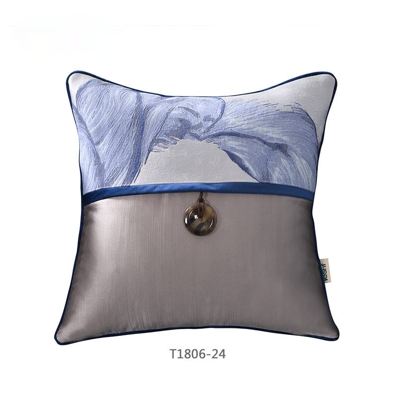 Blue Ink Painting Pillow Cover