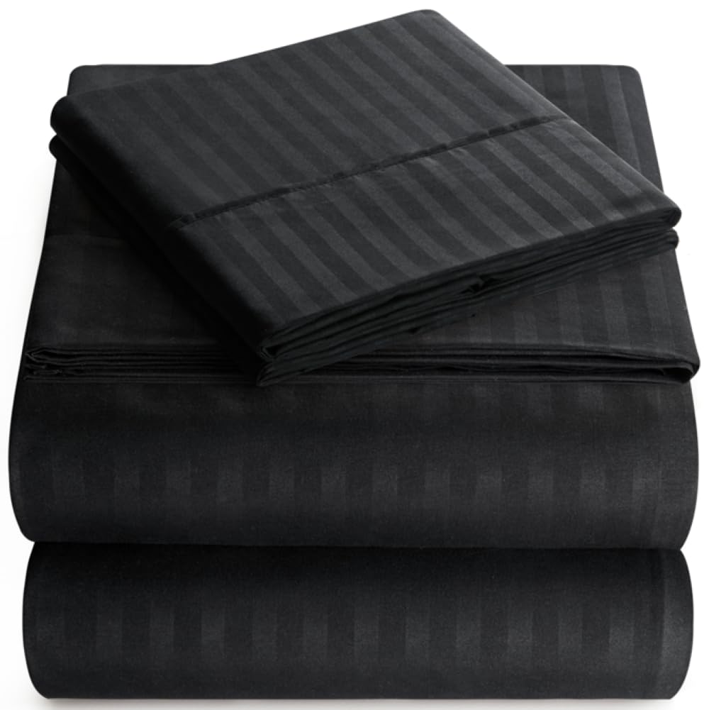Striped Microfiber King Sheet Set