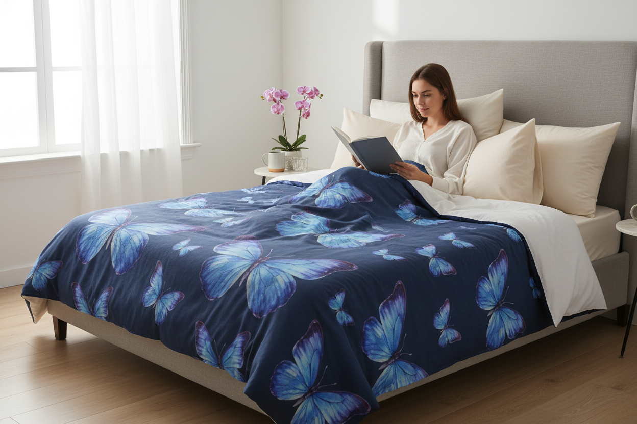 Butterfly Duvet - Lifestyle with Person
