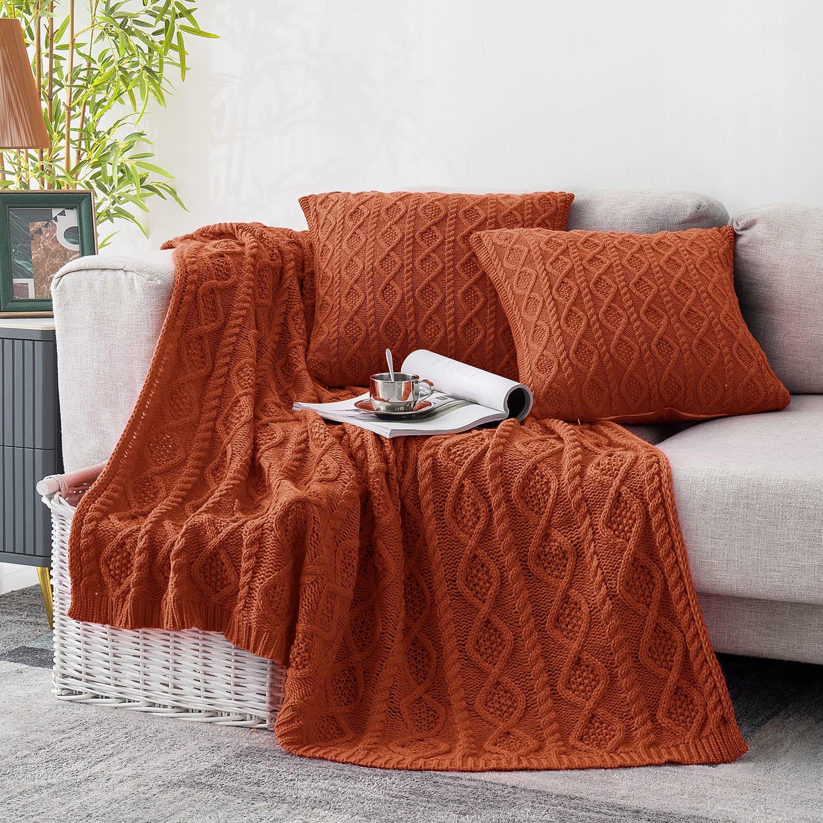 Knit Throw & Pillow Set