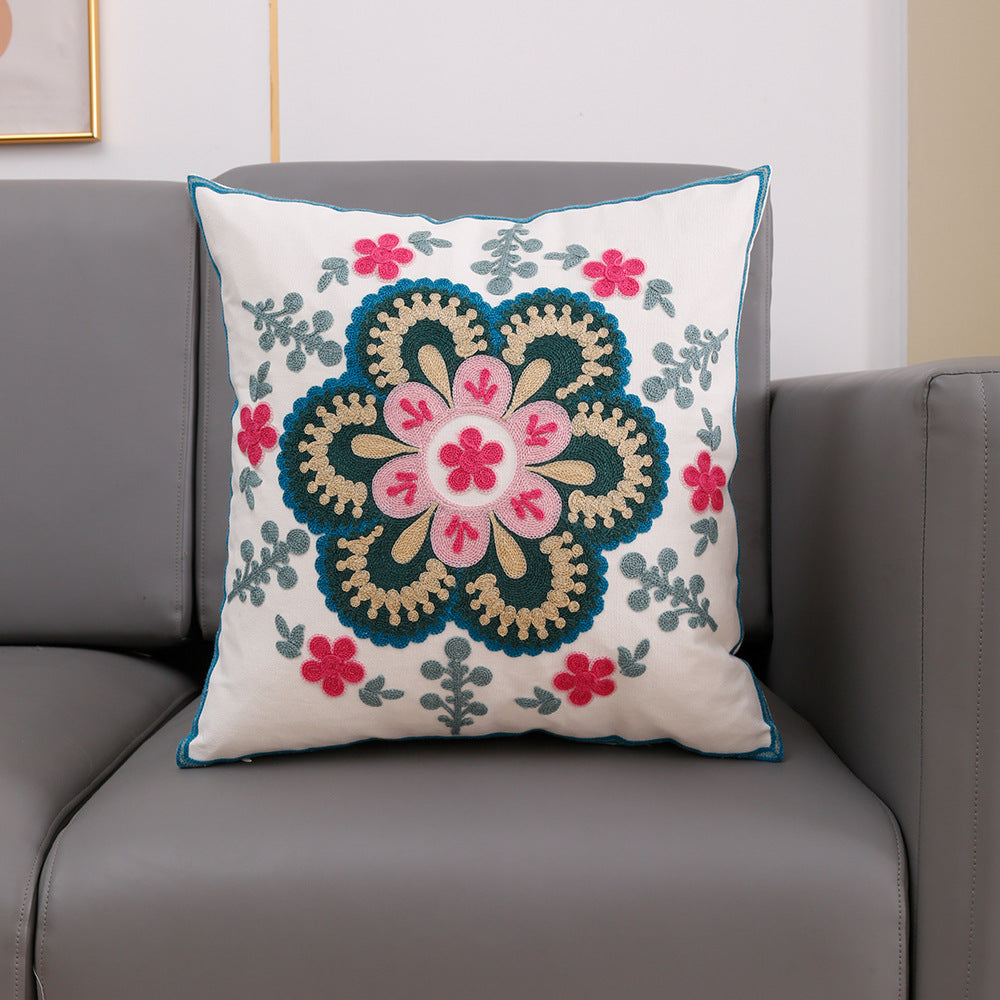 Embroidered Pillow Cover
