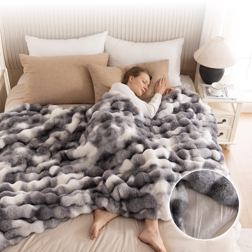 Tie-Dye Faux Fur Blanket
