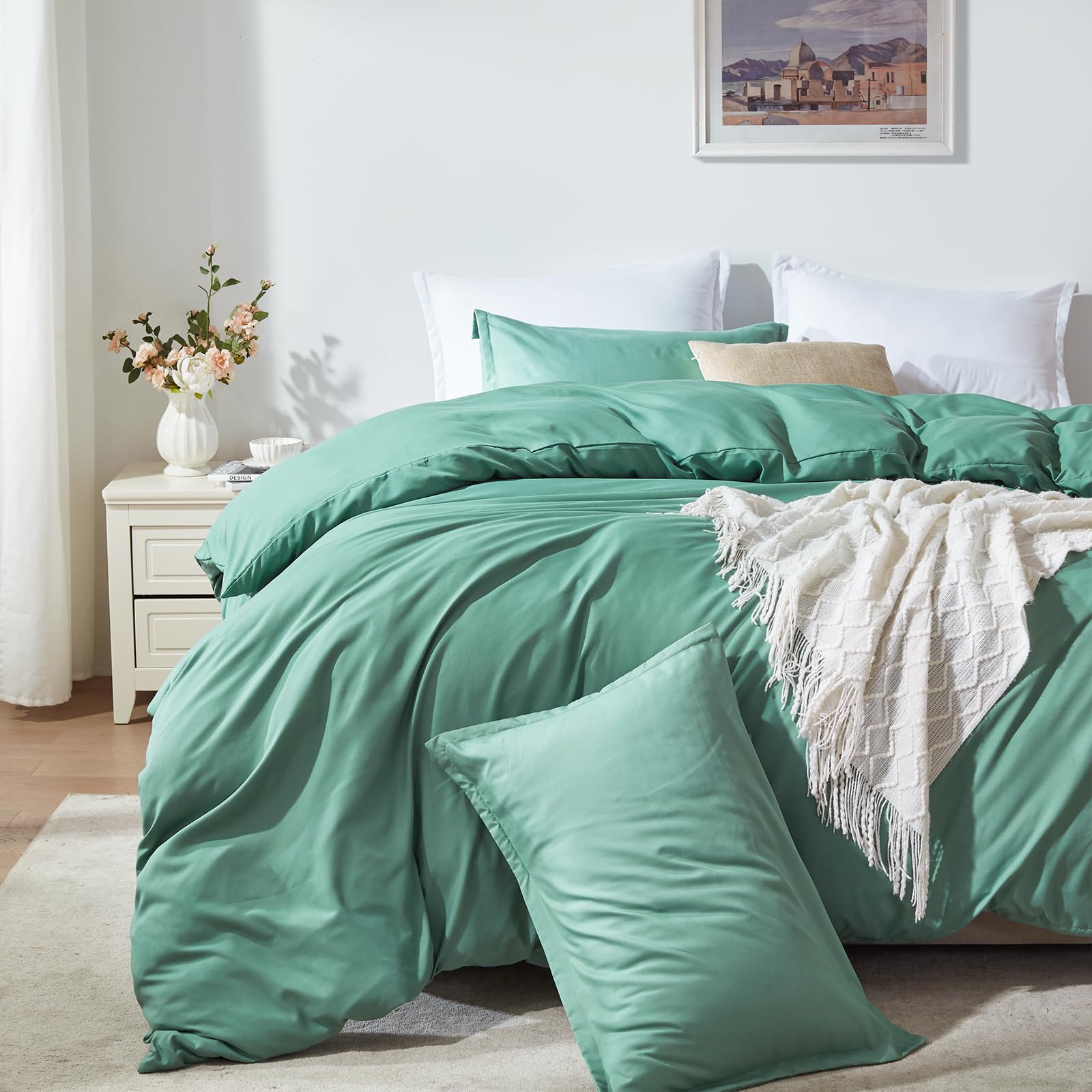 Basil Green Duvet Cover Set