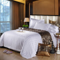 Hotel Quality Cotton Bed Linen Set with Satin Stripes