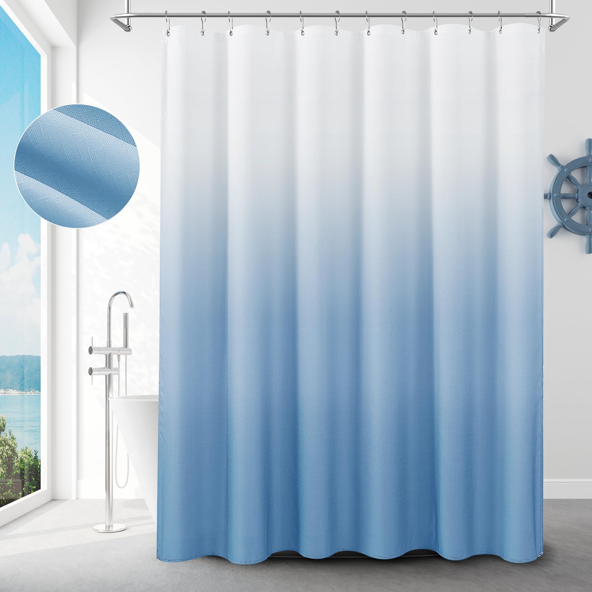 Ombre Blue Shower Curtain