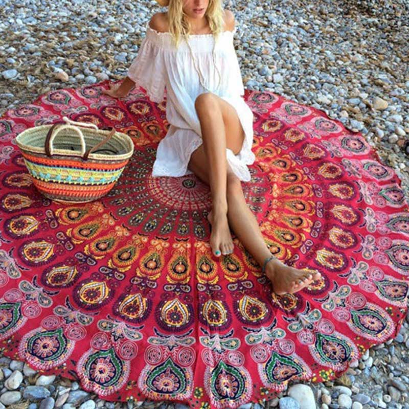 Mandala Beach Throw Blanket
