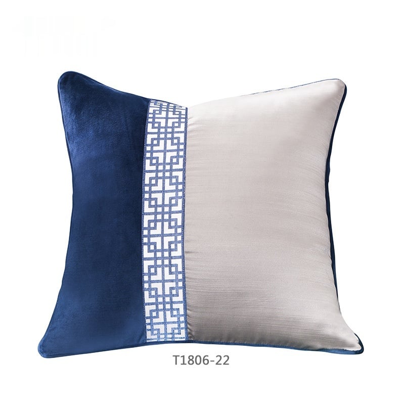 Blue Ink Painting Pillow Cover
