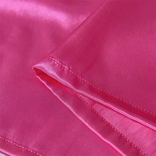 4pcs Satin Fitted Sheet Set with Pillowcases for Bedroom