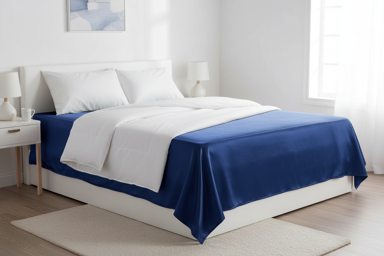 Solid Fitted Sheet - Dark Blue Blue
