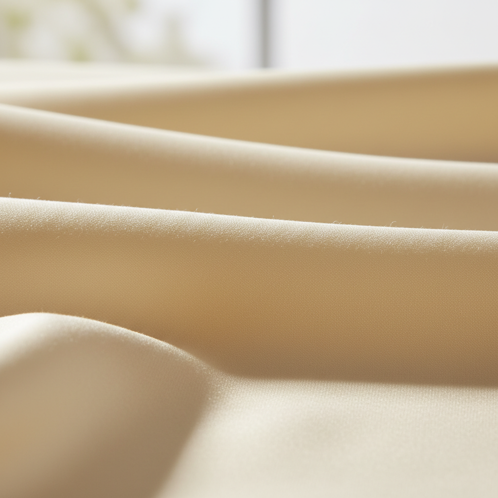 480TC Luxury Sateen Super King Sheet Set Cream - sateen fabric texture close-up