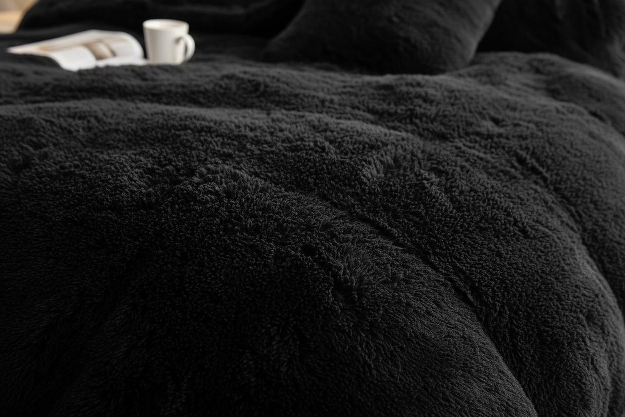 Fluffy Faux Fur Duvet Cover Set - Texture Detail
