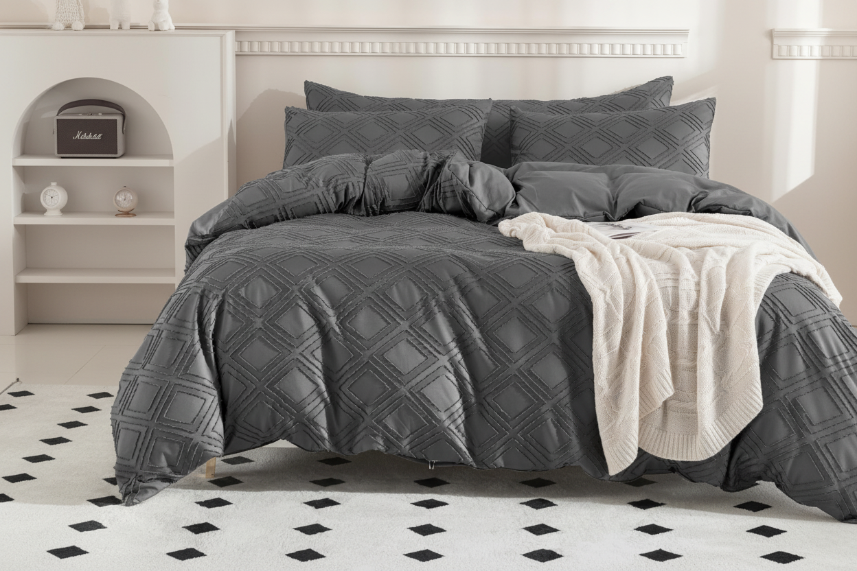 Tufted Boho Duvet Cover Set - Hero Shot