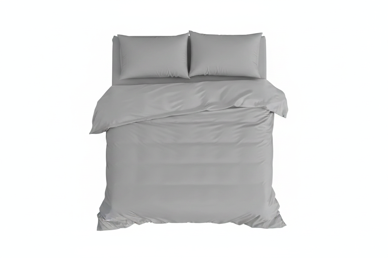 Light Gray Duvet Cover Set - Flat Lay