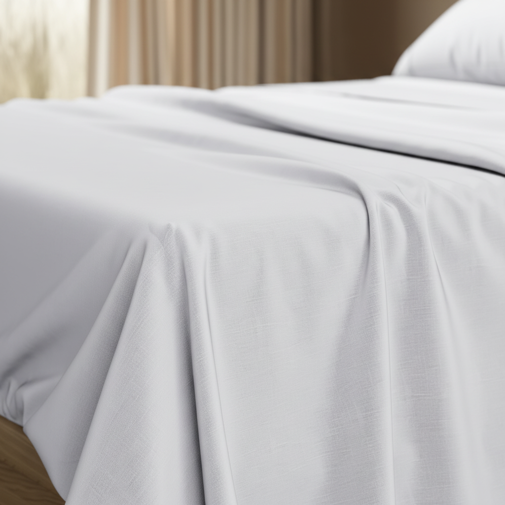 White Egyptian Cotton Sheets - close up texture