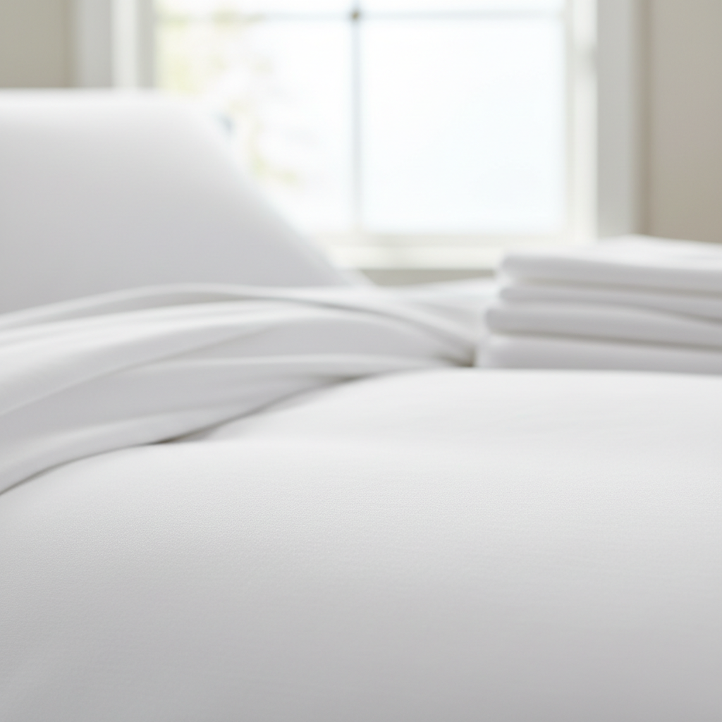 500TC Cotton White King Sheet Set - fabric texture close-up