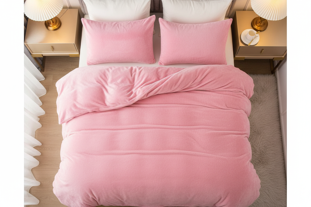 Plush Velvet Duvet Cover Set - Flat Lay