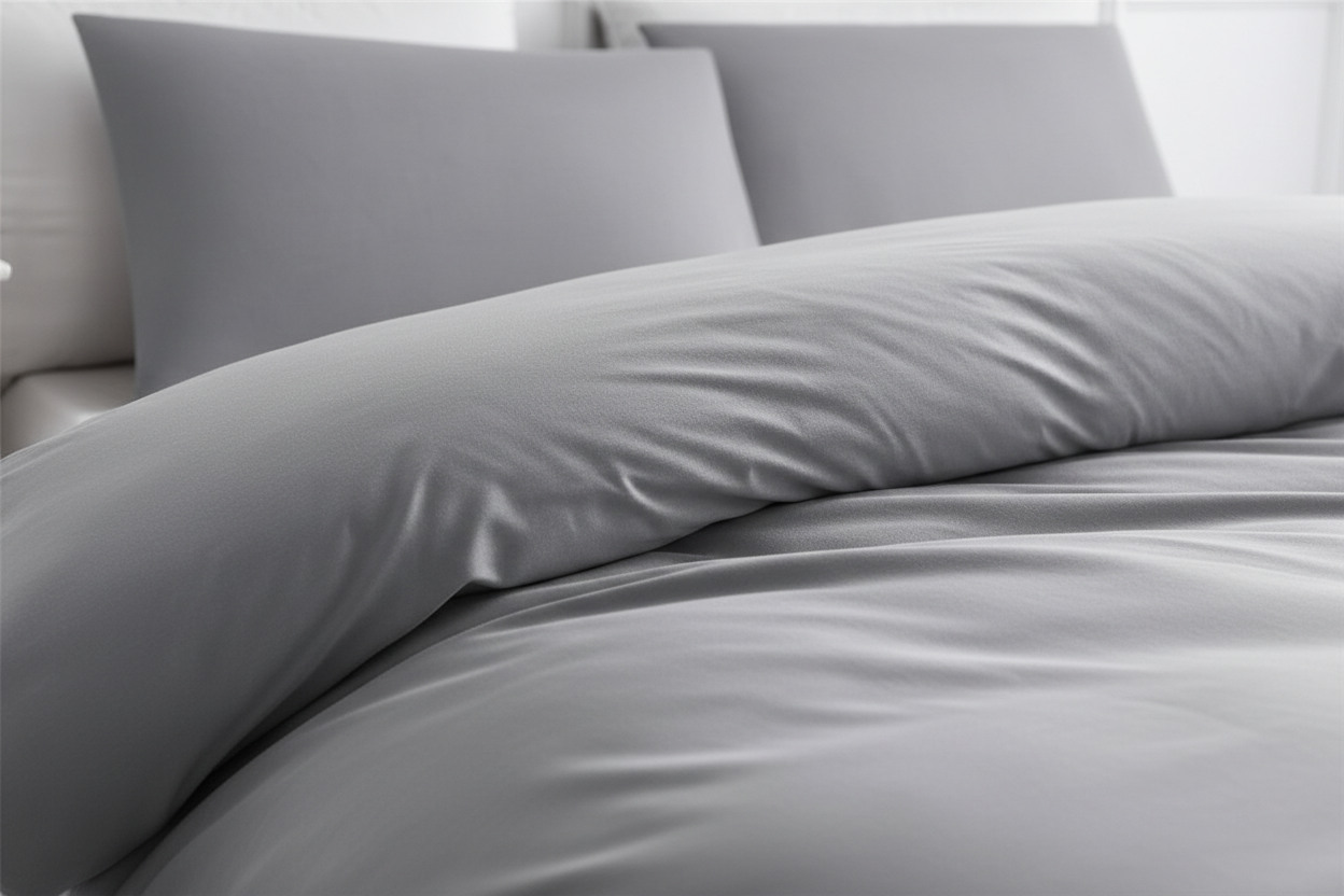 Light Gray Duvet Cover Set - Fabric Detail