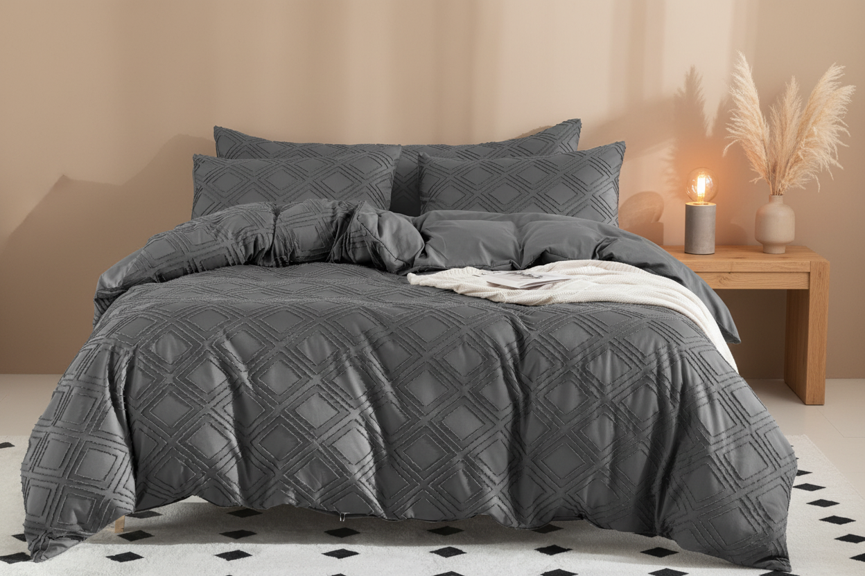 Tufted Boho Duvet Cover Set - Modern Boho Bedroom